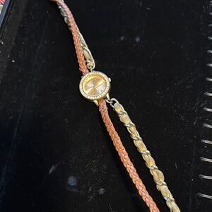 Elegant Gold and Brown Braided Bracelet